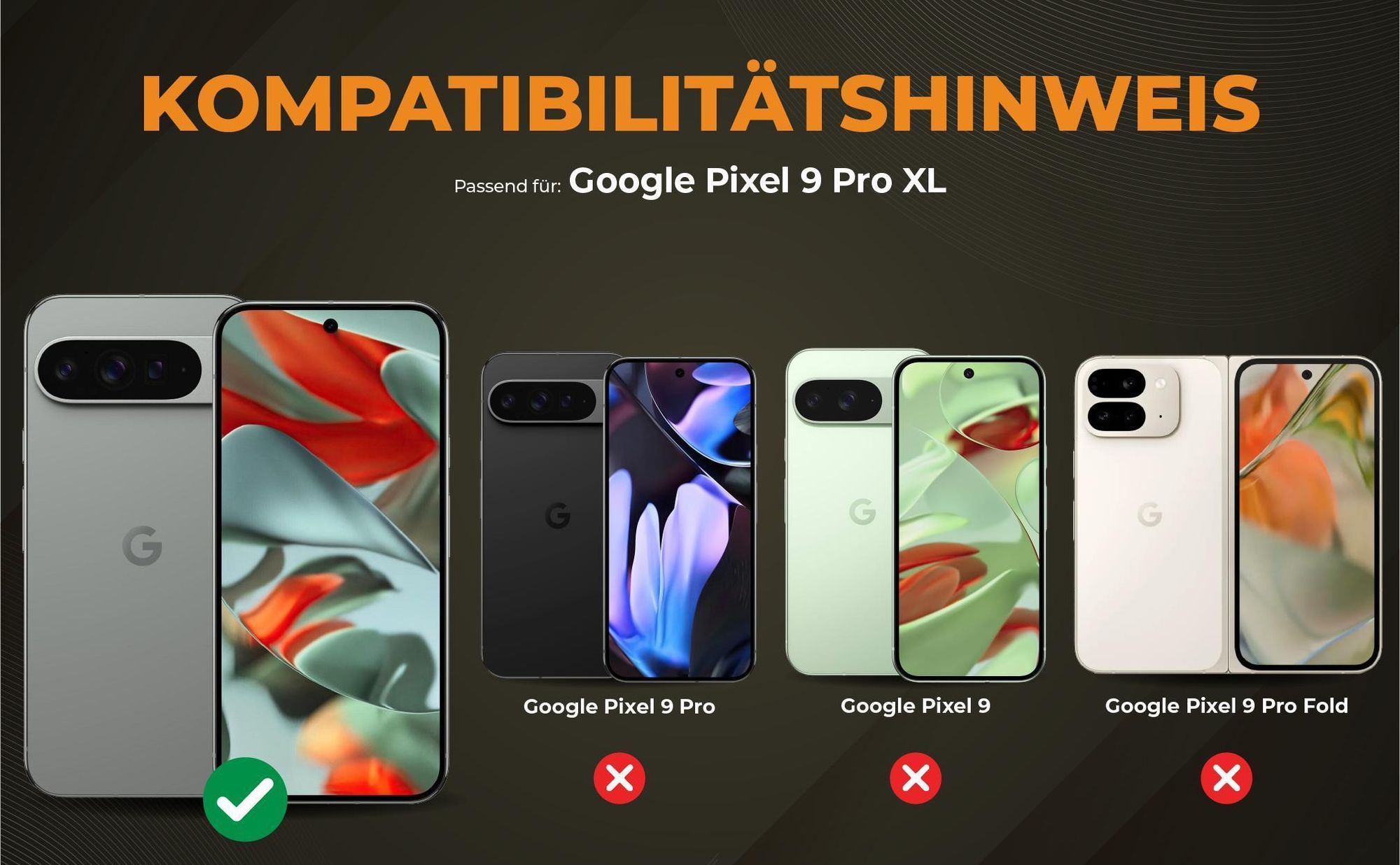 Kompatibilitätshinweise Hülle für Google Pixel 9 Pro XL