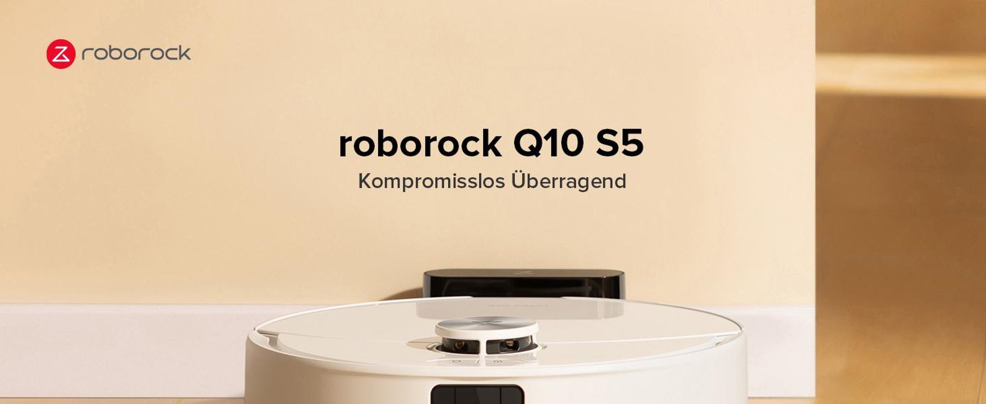 Roborock Q10 S5 Saugroboter mit Wischfunktion, 10.000 Pa Staubsauger Roboter, Dual Anti-Tangle System, Auto Lifting Mopping, Ideal für Tierhaare, Weiß