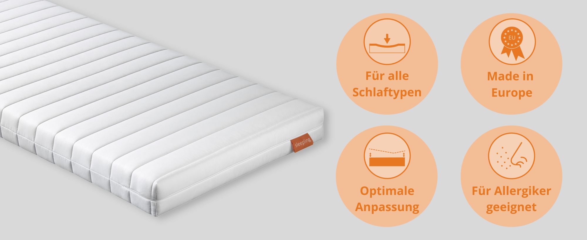 ergonomische 7-Zonen Kaltschaummatratze, 100 x 200 cm, H2 & H3, 11 cm, Duo-Härtegrad, Wendematratze, sleepling PureComfort