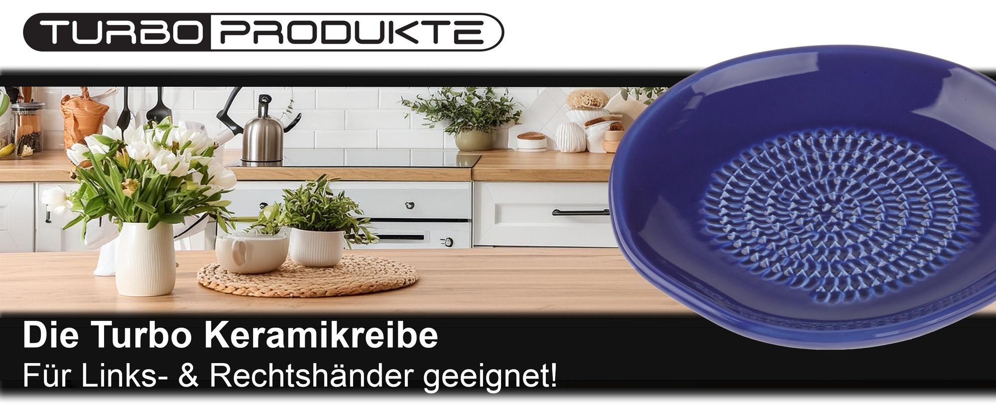 TURBO PRODUKTE Turbo Keramikreibe – für Knoblauch, Ingwer, Nüsse & Zitrusfrüchte