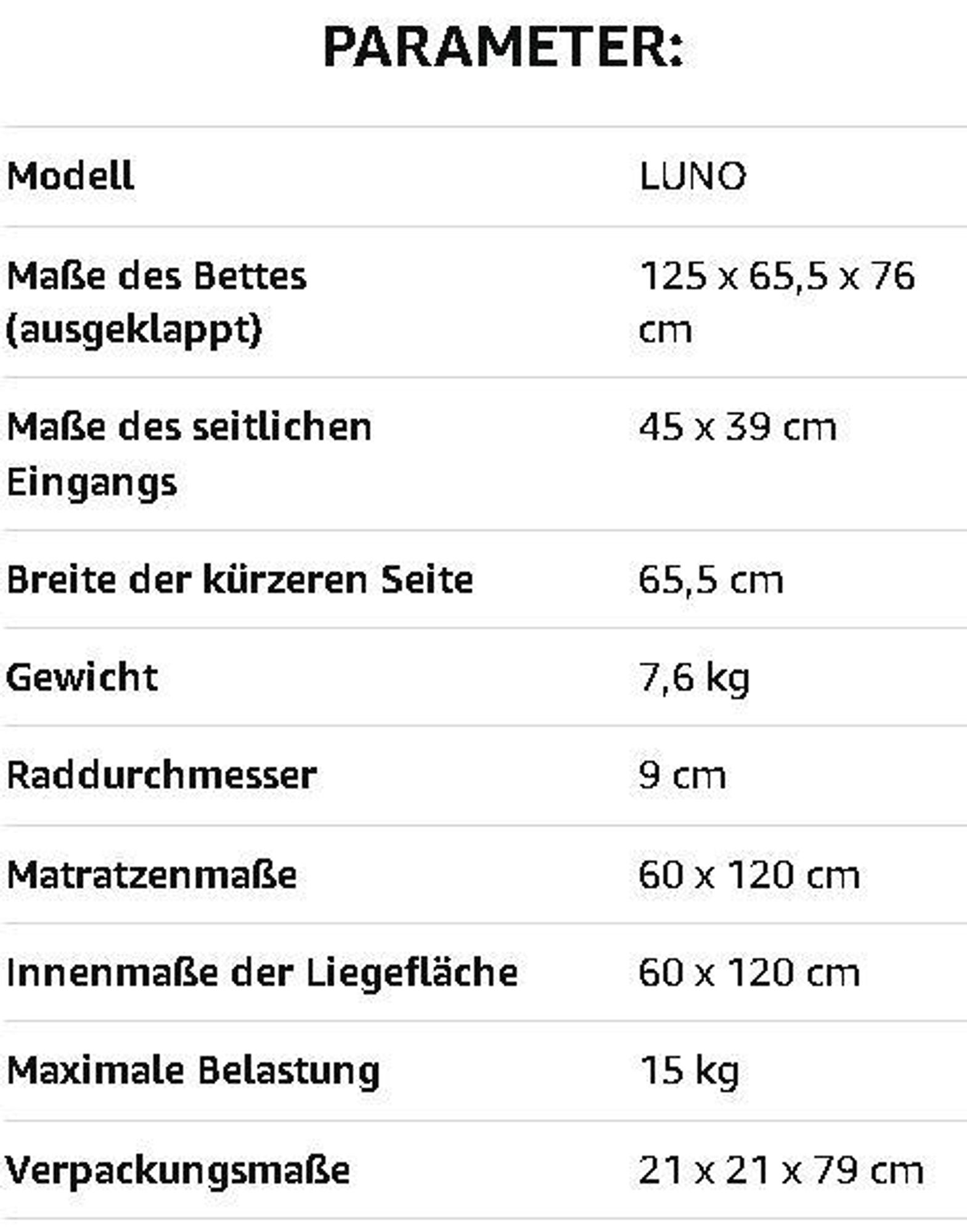 Graue Kinderreisebett klappbar mit Tasche und Rädern  60*120cm