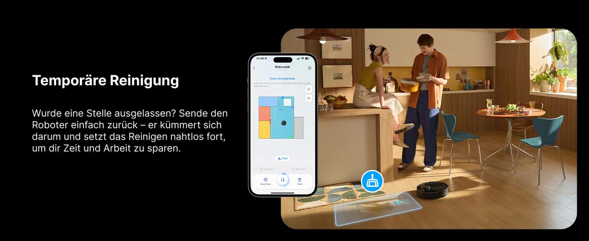 Roborock Q10 PF+ Staubsauger Roboter 10000 Pa (Upgrade von Q8 max+), Dual Anti-Tangle-System, Auto-Entleerungsstation für 7 Wochen, Schwarz