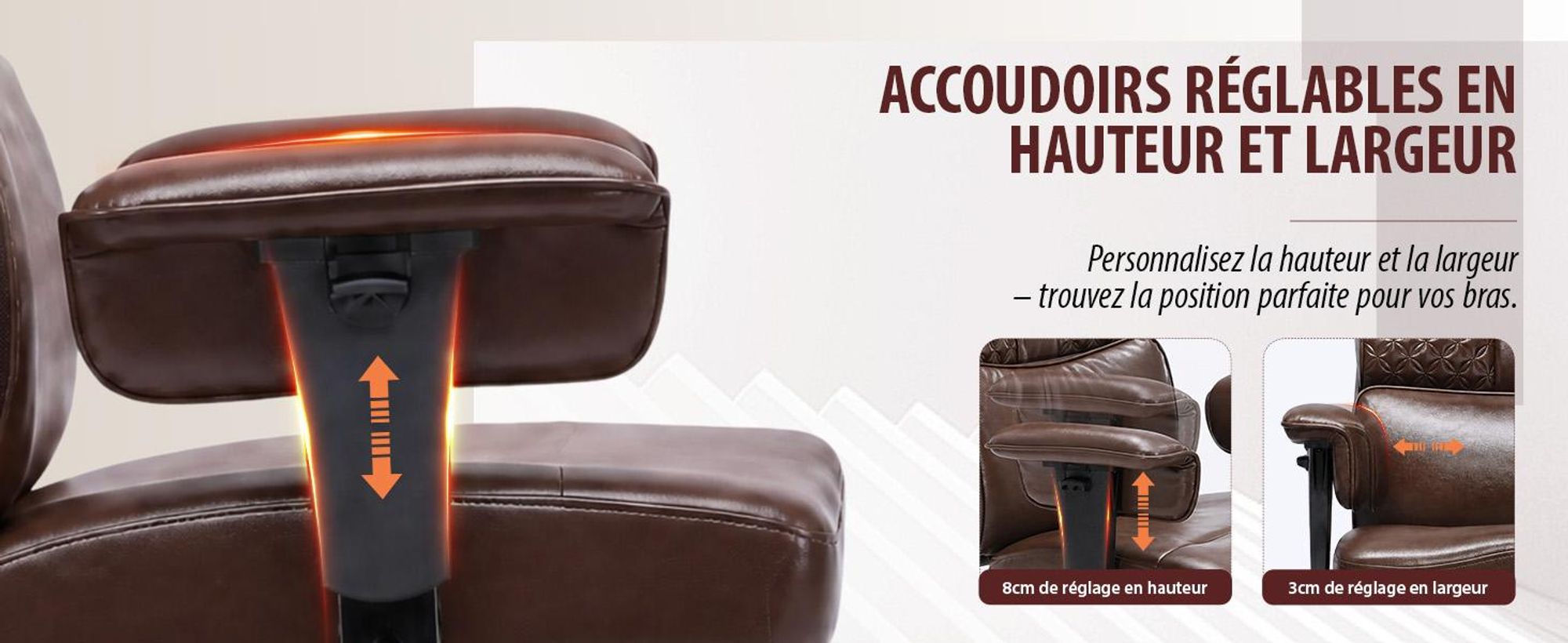 Chaise de gaming GTPLAYER, chaise de bureau ergonomique avec repose-tête réglable, support lombaire large, assise de 54 cm de largeur, inclinable de 90° à 150°, capacité de charge de 180 kg