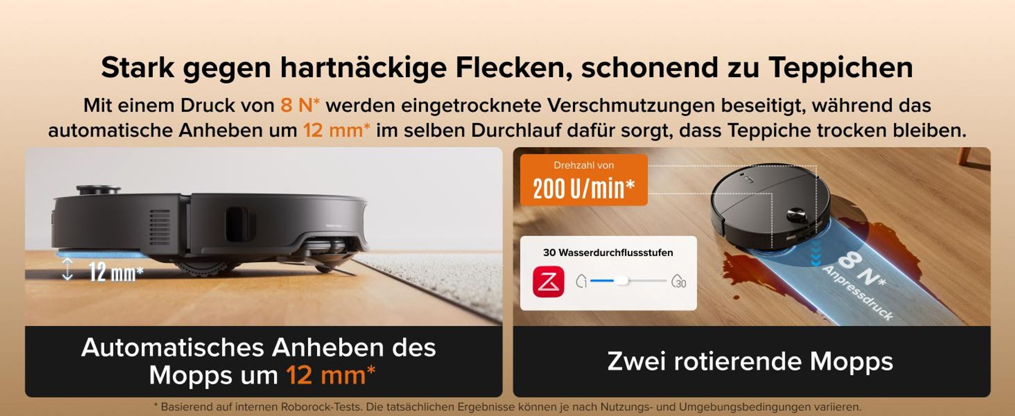 Roborock Qrevo Edge 2 Staubsauger Roboter, 25.000 Pa Saugroboter mit Wischfunktion Wischmopp-Hebefunktion, 80 °C Moppwäsche mit heißem Wasser, Schwarz