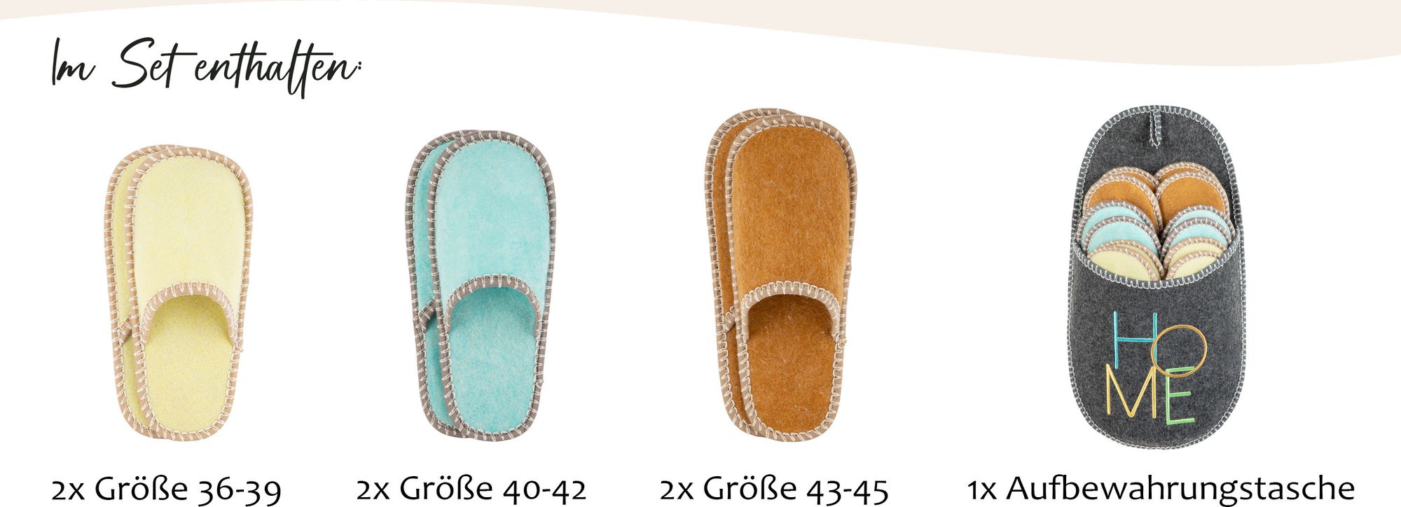 ONVAYA® ABS Gästepantoffel | Home grau | 6er Set | Antirutsch Sohle | Hausschuhe | Filzpantoffel | Gr. 36-45 Gästehausschuhe