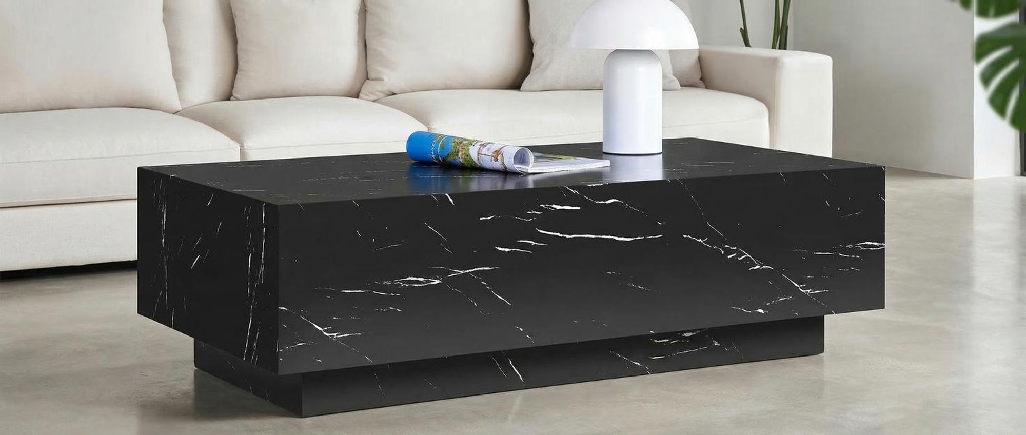 tectake® Couchtisch Lasley inkl. Bodenschoner, Belastbarkeit 45 kg