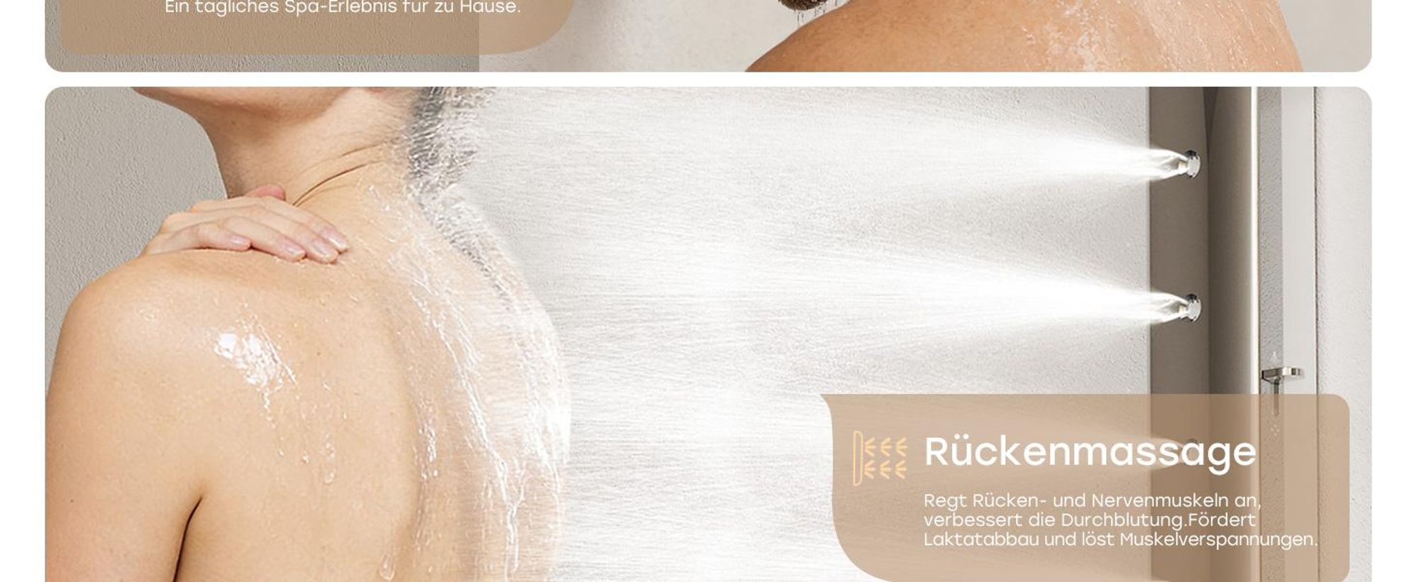 HOROW Regendusche Set Chrom, Duschset Duschsystem mit 4 Massage-Modi, Klappbares Duschset, Höhenverstellbar, ohne Armatur, passt auch für Badewannen