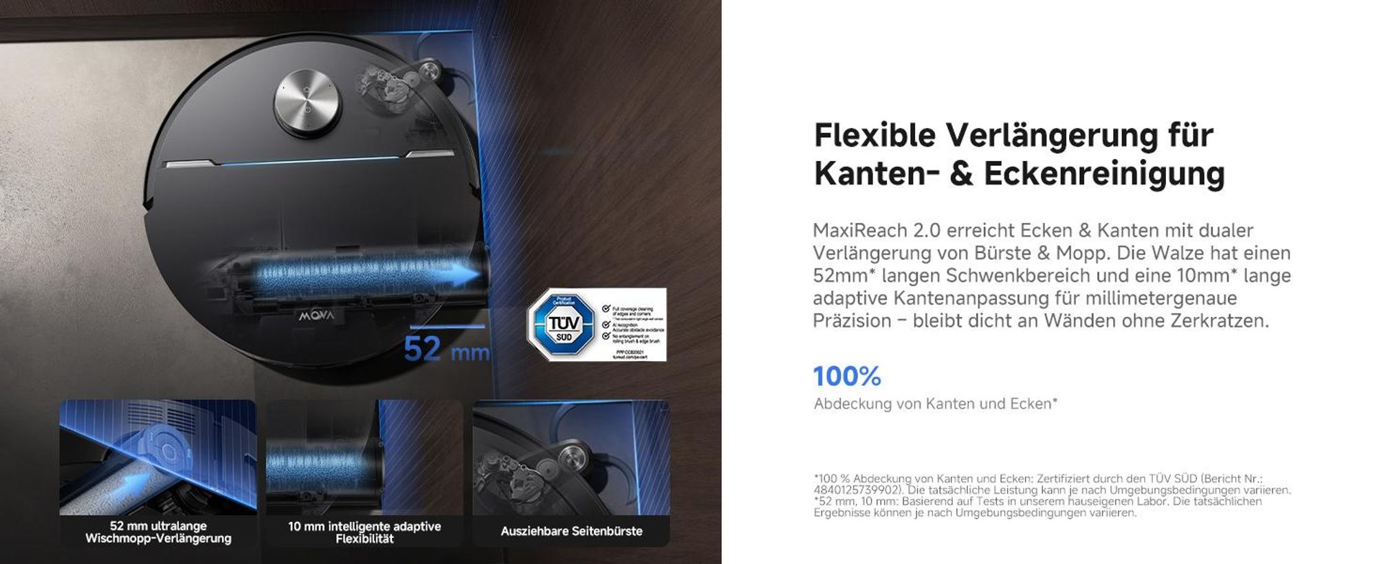 MOVA Z70 Ultra Roller Complete Saug- und Wischroboter mit automatischer Entleerung, selbstreinigendem Walzenmopp, 36.000 Pa