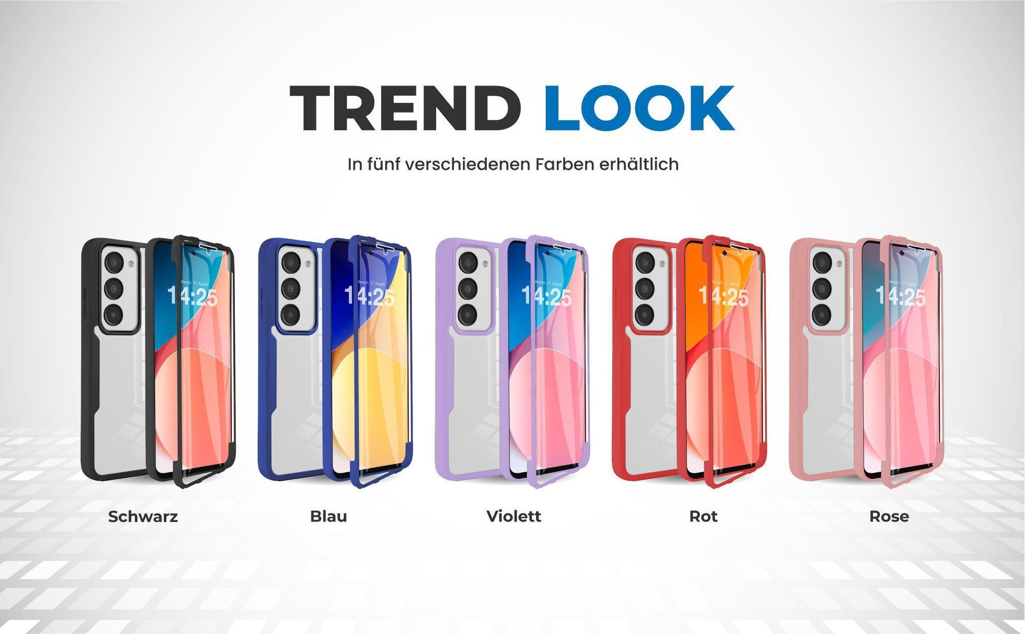 360 Grad Cover Front Back für Xiaomi Redmi 15 / 15 5G in verschiedenen Farben