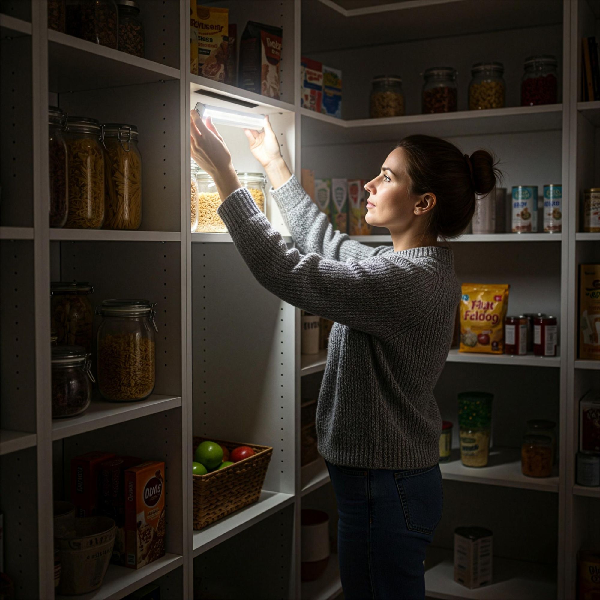 LED Unterbauleuchte mit Bewegungsmelder, Magnet Klebeleiste kabellos für Küche & Schrank, Nachtlicht batteriebetrieben, EVI HOME LightSense