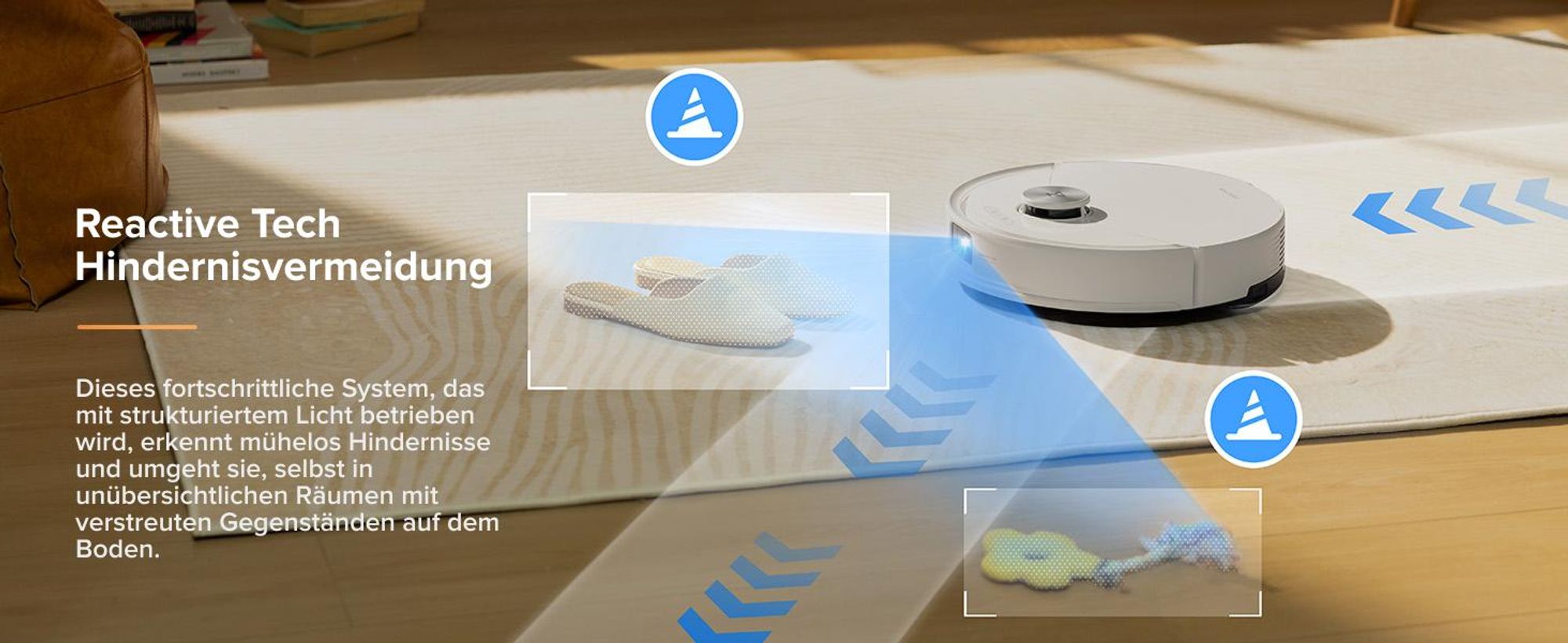 Roborock Q10 S5+ Staubsauger Roboter, 10.000 Pa(Upgrade von S8 Plus), Dual Anti-Tangle System, Auto Lifting Mopping, Ideal für Tierhaare (Weiß)