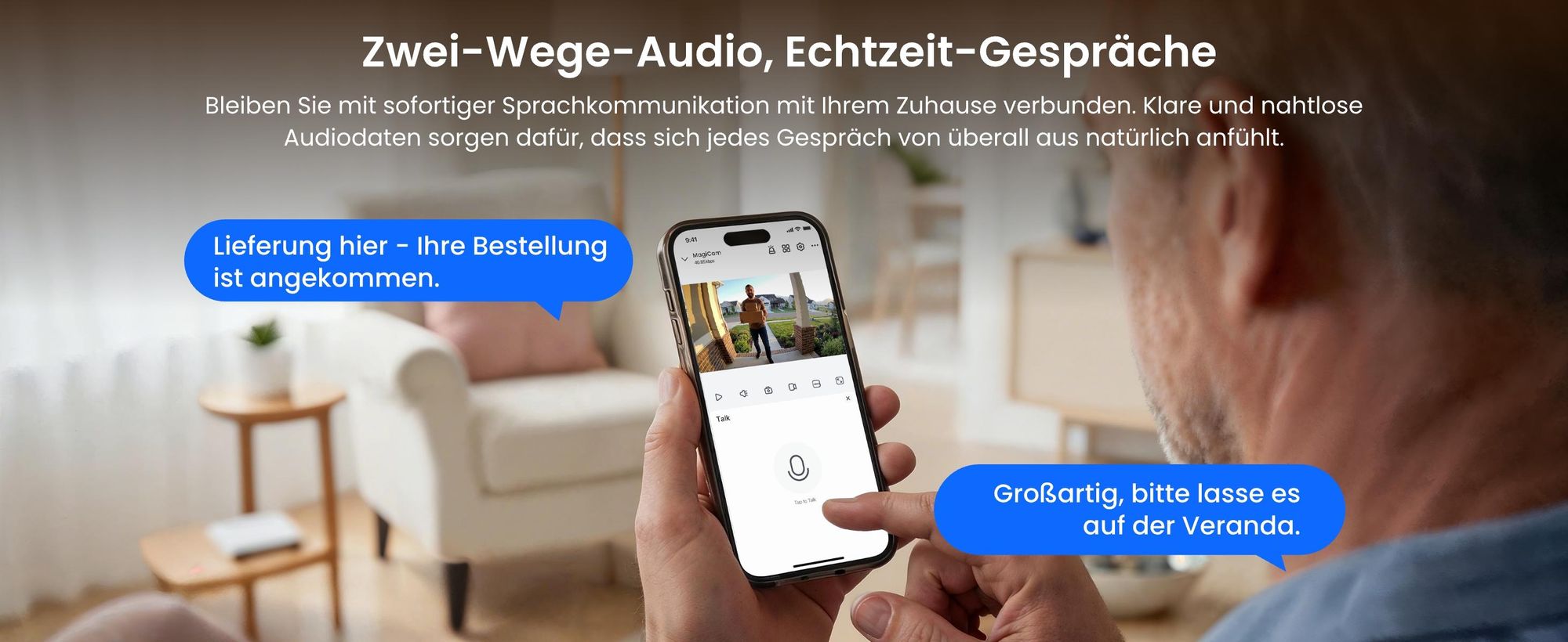 Reolink Argus MagiCam, 2MP 1080P Akku WLAN Überwachung Innen- & Außen, Magnetische Befestigung, Max. 9 Monate Batterielaufzeit, Intelligente Erkennung
