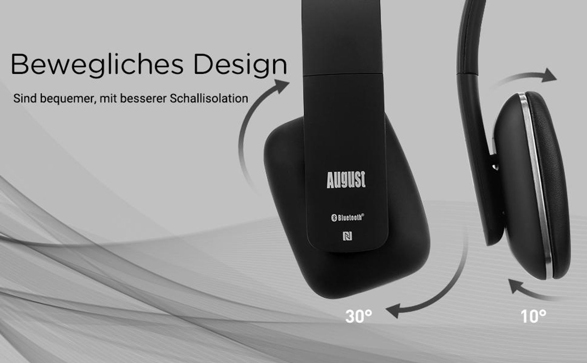Ohraufliegend Kopfhörer Bluetooth Wireles Stereo Wiederaufladbar - August EP636B