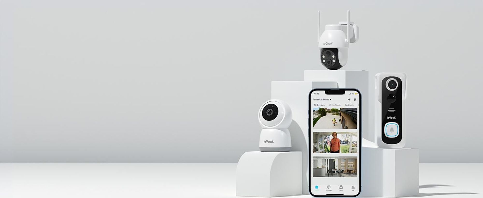 ieGeek WLAN Video Türklingel mit Kamera 1080P HD Kabellose Video Doorbell mit Gong, Smarte Türklingel mit Akku, PIR, Nachtsicht, 2-Wege-Audio, + 32GB