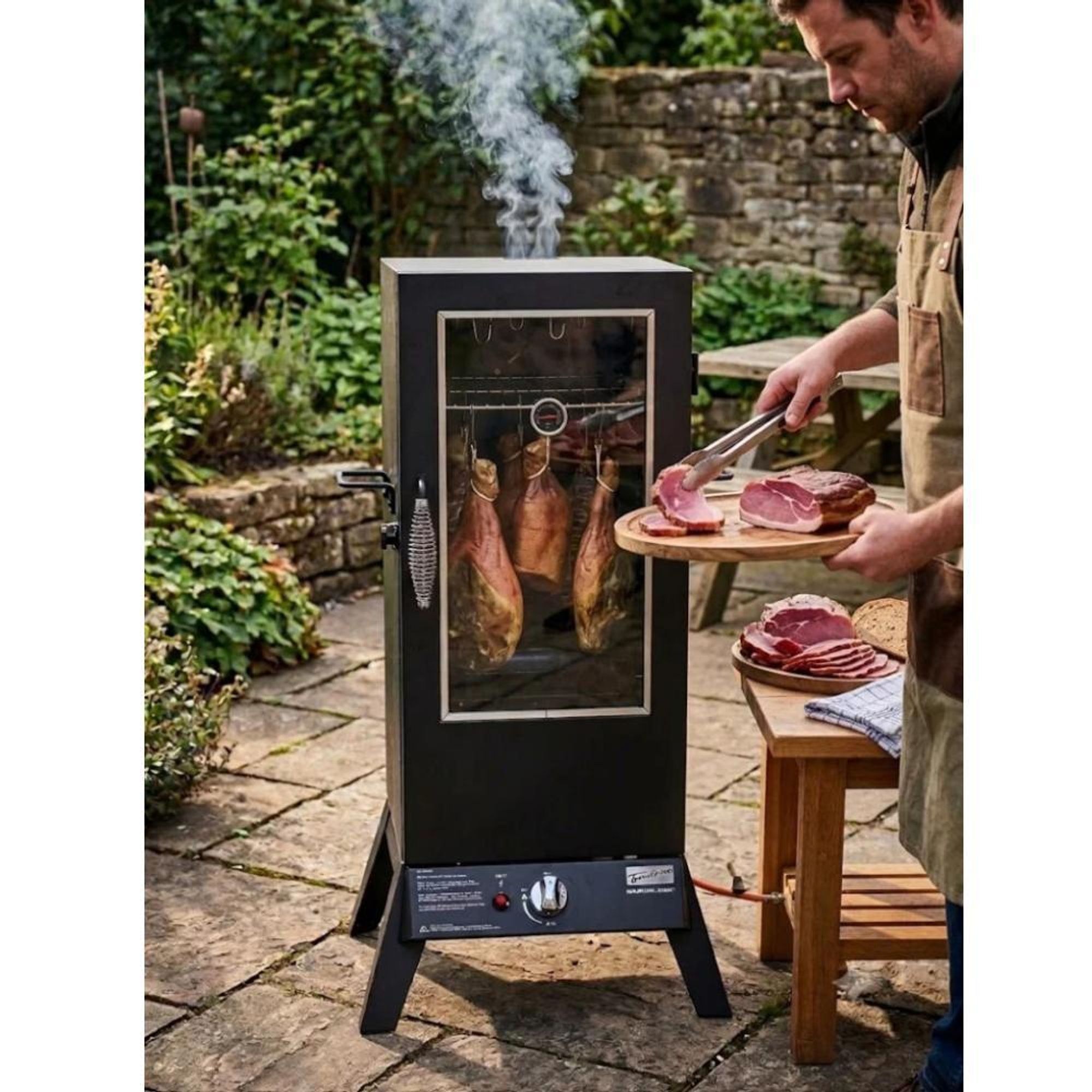 TrendLine Gas Räucherofen Meran Räucherschrank Smoker mit Sichtfenster