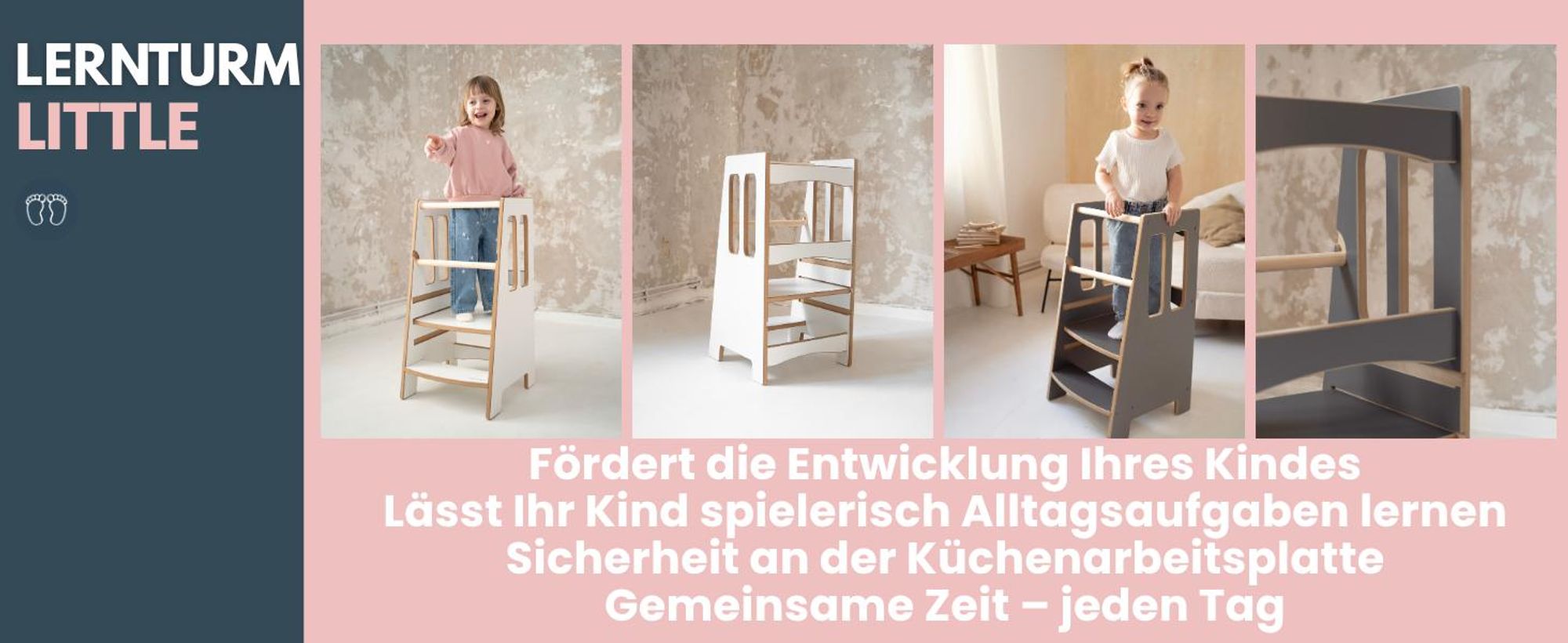 LITTLE - Montessori Lernturm Kitchen Helper Kinderplattform Küchenturm