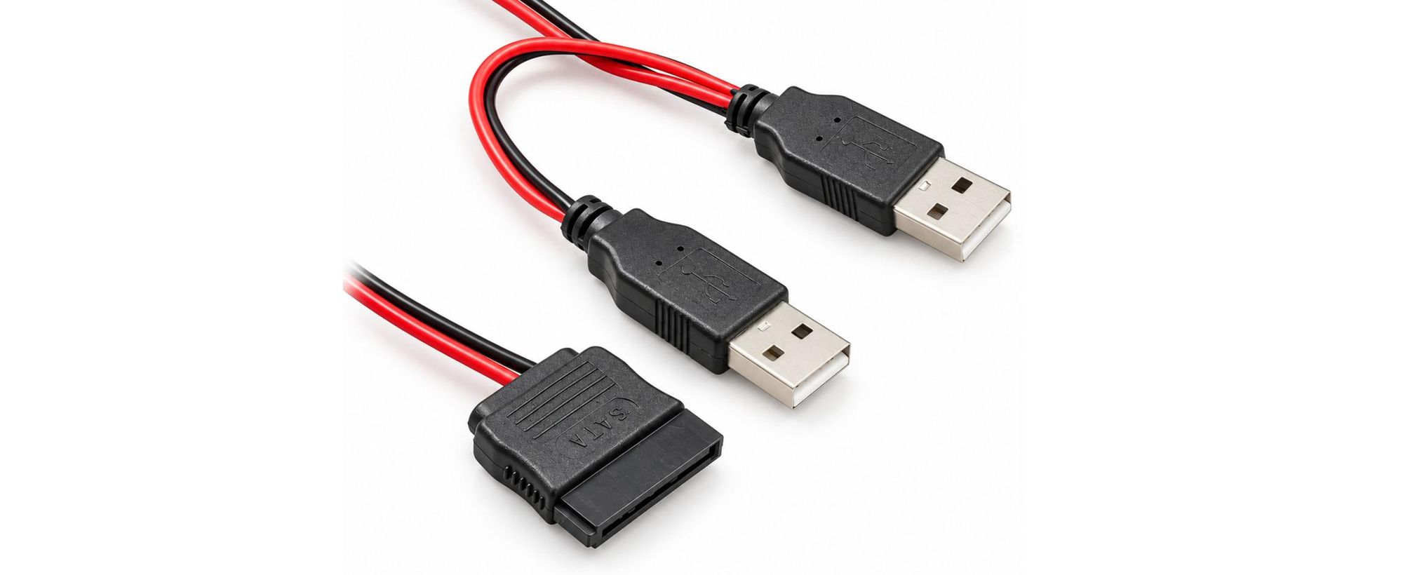 D59 USB-A zu SATA 15-Pin Stromkabel Adapter für 2,5 Zoll SSD HDD Festplatte, USB Stecker auf SATA Stromanschluss für PC Notebook Festplatten