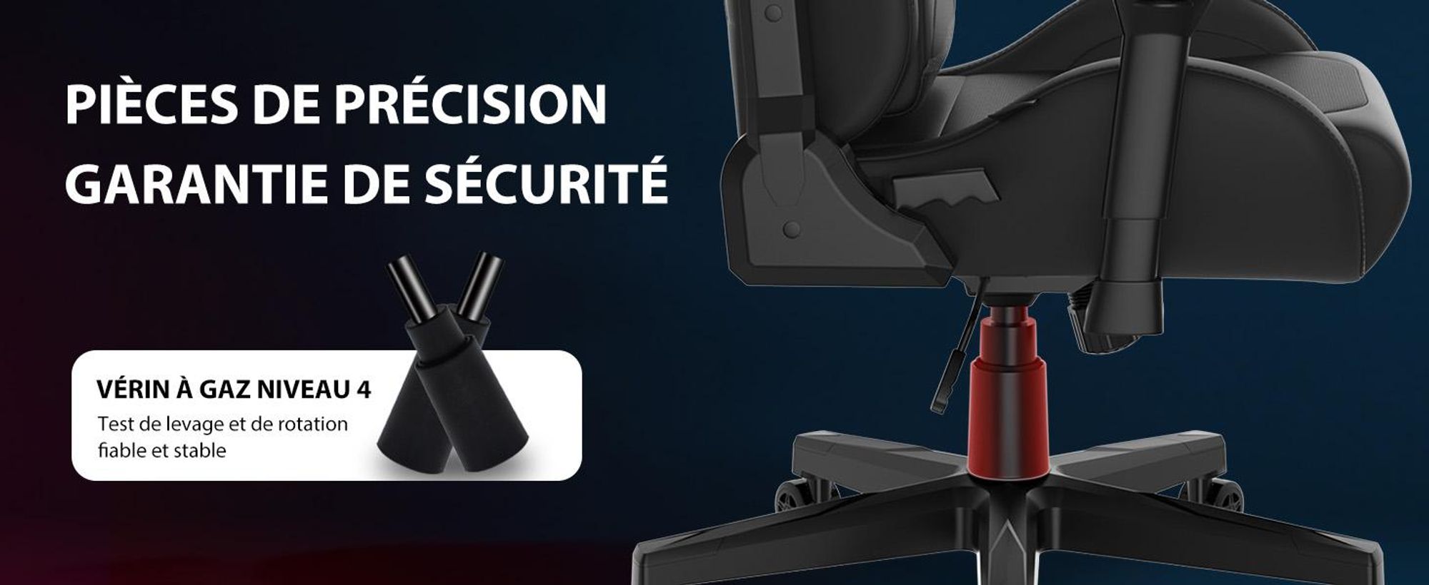 Fauteuil gaming SENSE7 Sentinel noir et gris - Fauteuil de bureau ergonomique, supportant jusqu'à 150 kg, accoudoirs 3D, fonction bascule, fauteuil de direction, fauteuil pour PC