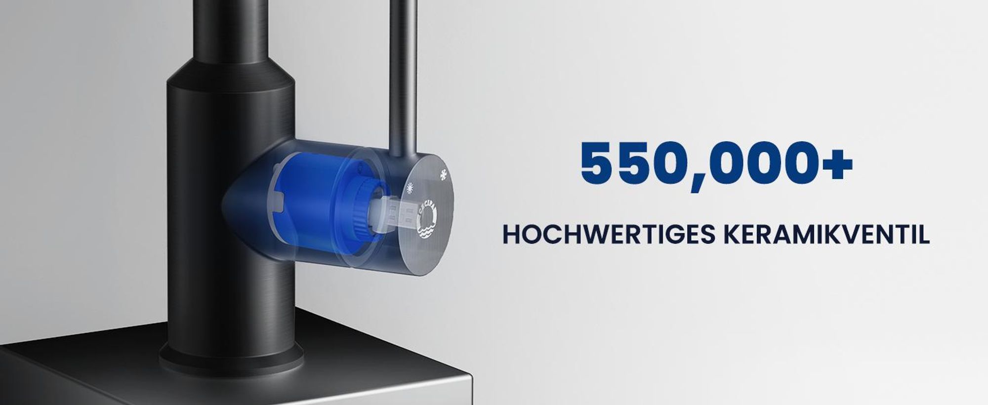 Küchenarmatur Niederdruck Ausziehbar, 2 Strahlarten Edelstahl Spültischarmatur, 360° Drehbar Wasserhahn Küche, Cecipa, Schwarz Küchenarmatur