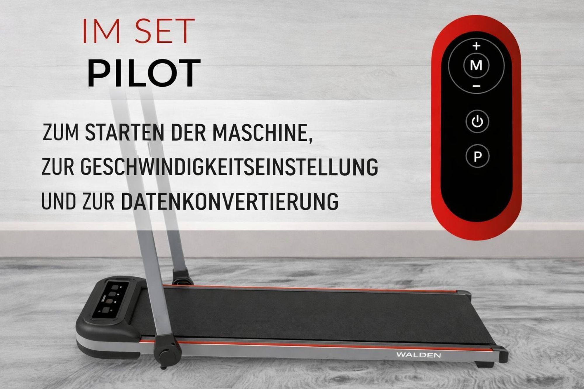 Walden F2600 Laufband 2 in 1 Walking Pad klappbar bis 10 kmh Untertisch Elektrisch Gehgerät Home Office Leise Fernbedienung LCD Display Belastbar 110k