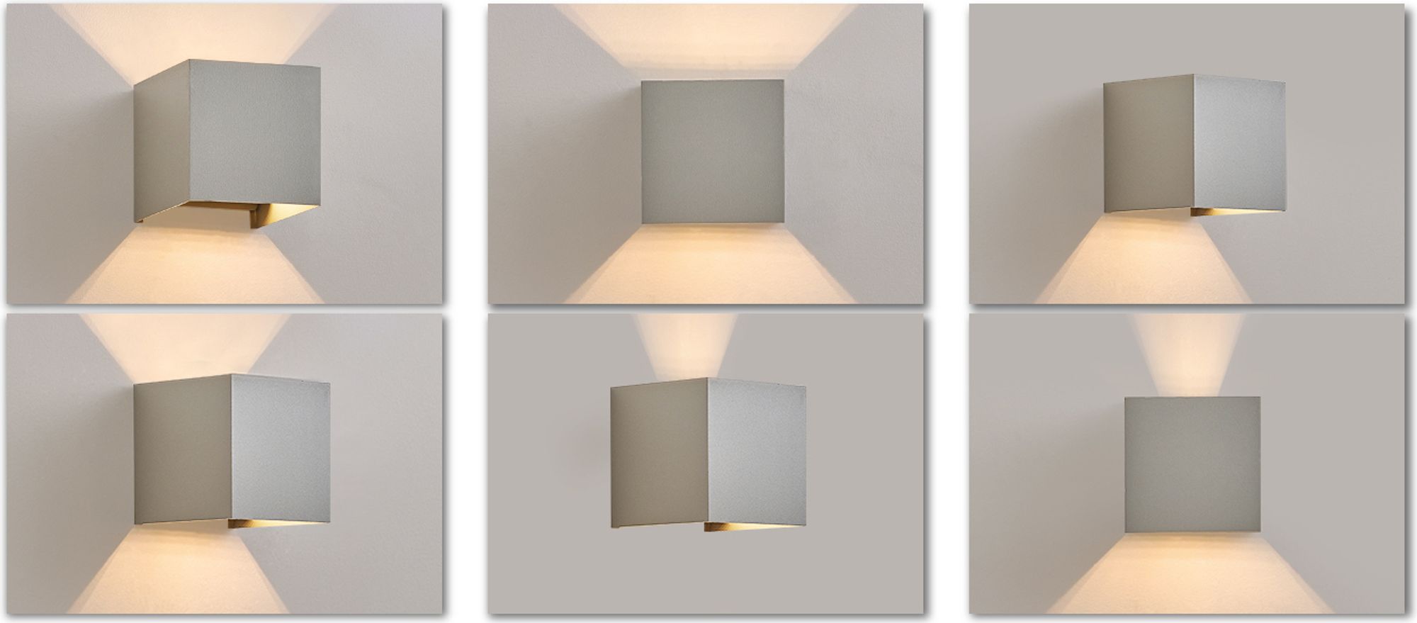 ZMH Led Wandleuchte 4ER Aussen Grau Wandlampe G9 Warmweiß Modern Up Down IP65 Wasserdicht Außenwandleuchte Einstellbarer Strahl Flurlampe