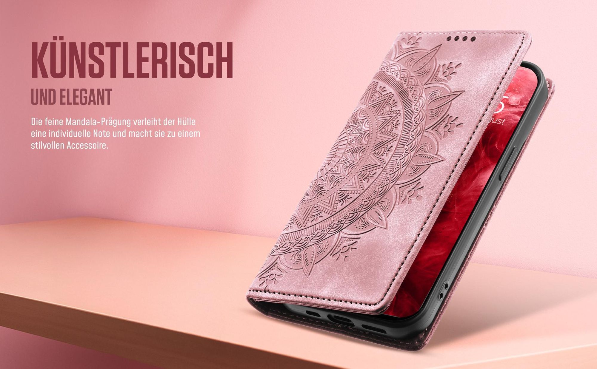 Rosa Handycase für Samsung Galaxy A27 5G in elegantem und zeitlosem Look