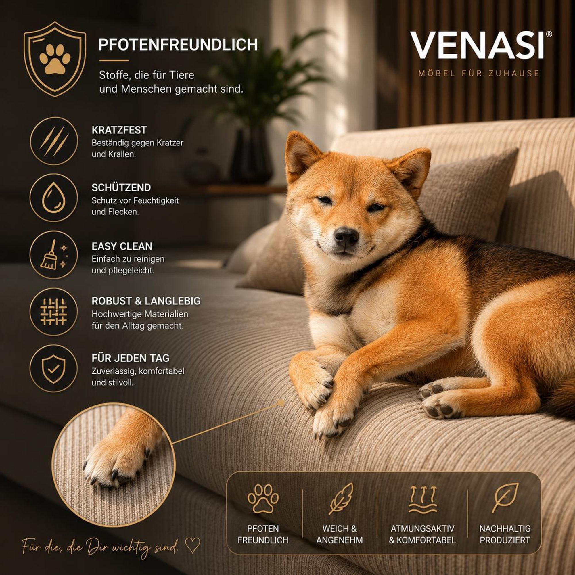VENASI LUNA Universell Ecksofa mit Schlaffunktion und Bettkasten Cord Braun Schlafsofa Eckcouch Sofa