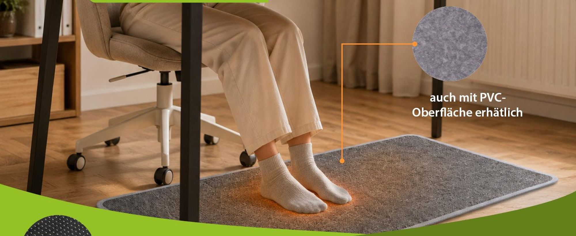 Heizmatte Infrarotmatte Infrarotheizung Fußwärmer grau Heizteppich Timer 55x110cm Warm Feet