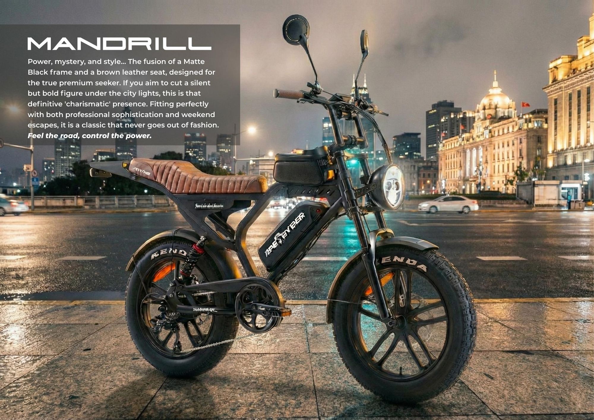 APE RYDER Mandrill E-Bike 20" Fatbike, 250W Motor, 48V 15Ah (100-130 km), Hydraulische Scheibenbremsen, Dual Suspension, Shimano 7-Gang, 25 km/h