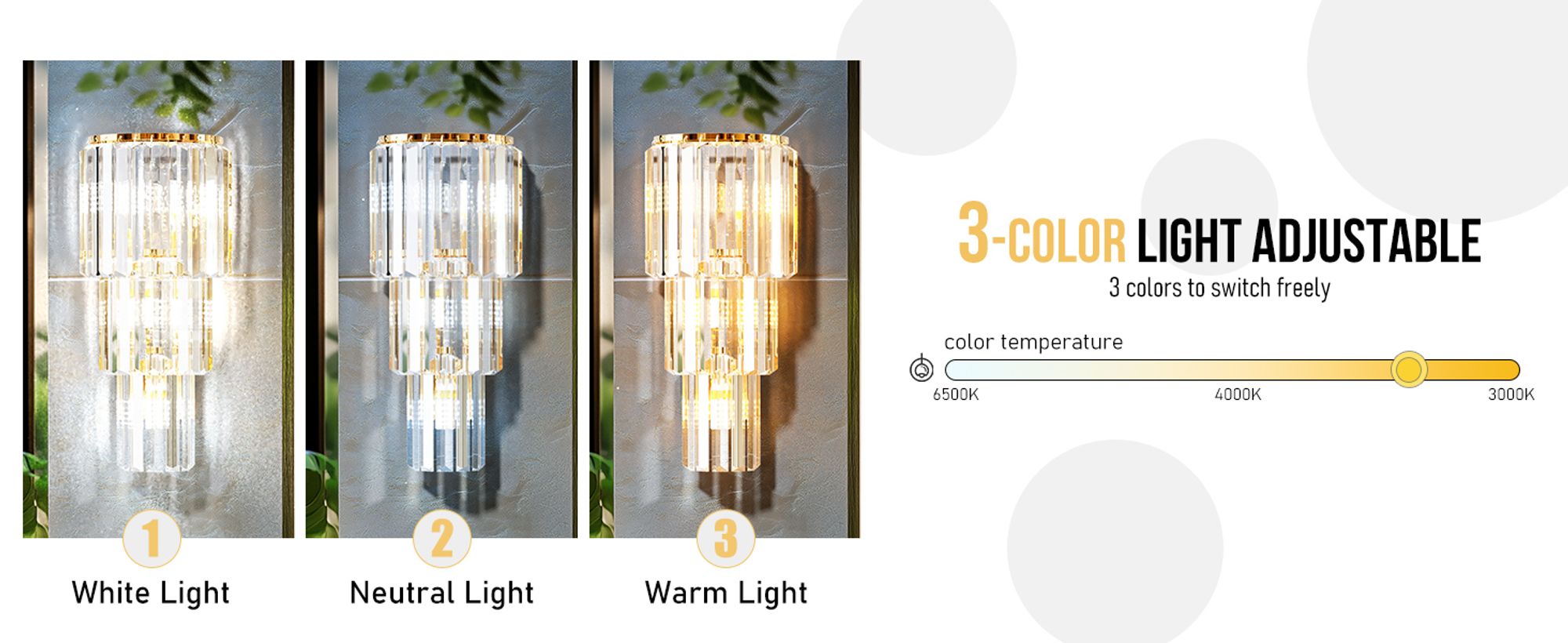 Kristall-Wandleuchte LED indirekt Wandbeleuchtung Kristall Wandlampe Dimmbar E14 Innen Wandlicht Flur Strahler Treppenleuchten Leuchte 50*19