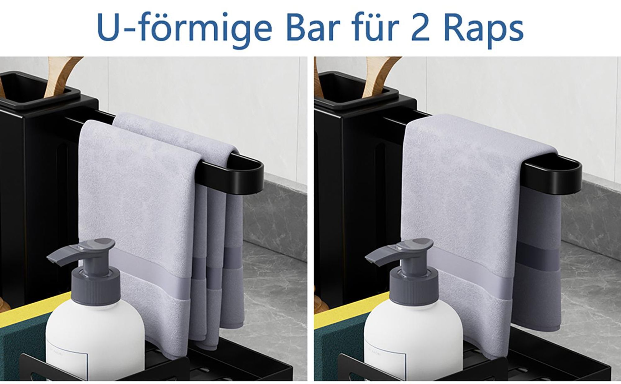 Spülbecken Organizer mit Abflusspfanne, Utensilien Korb für Küche & Badezimmer, Waschbecken Organizer Schwammablage Küchen Küche Spüle Organizer