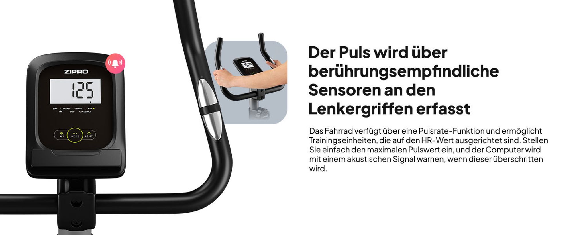 Zipro Heimtrainer Fahrrad Drift – Magnetisches Fitnessbike mit 6kg Schwungmasse Leiser Hometrainer für Zuhause Kompakt, mit Pulsmessung Tablethalter