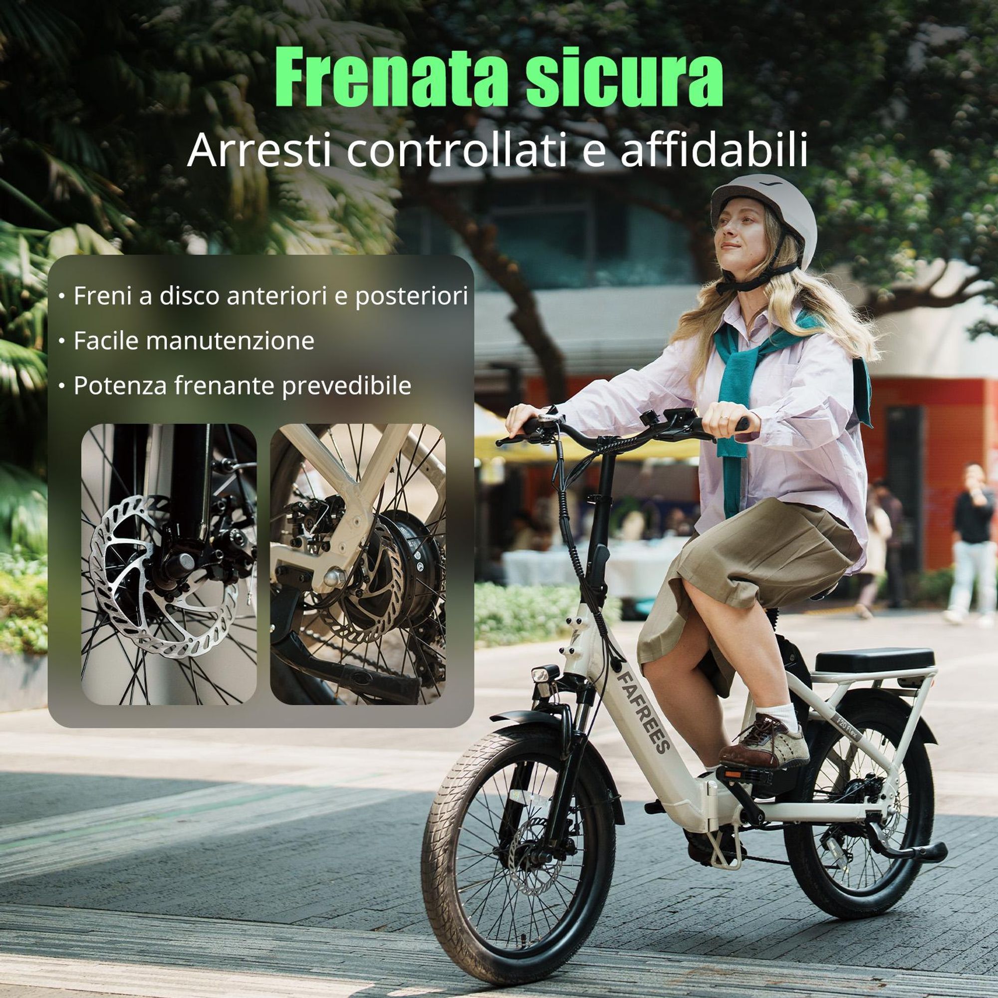 Bicicletta elettrica FAFREES F20 Flex - Motore da 250 W, batteria da 36 V 20 Ah, autonomia 75-100 km, freni a disco meccanici - Grigio canna di fucile