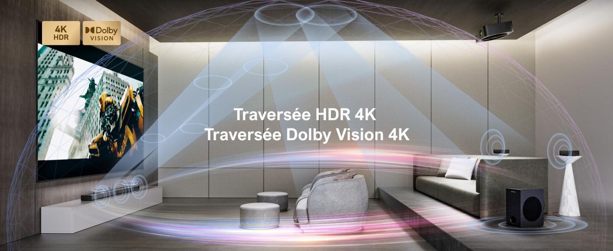 ULTIMEA Barre de son 5.1.2 canaux pour téléviseurs avec Dolby Atmos, Système de son surround home cinéma avec subwoofer pour un son cinéma, HDMI/Opt/Bluetooth
