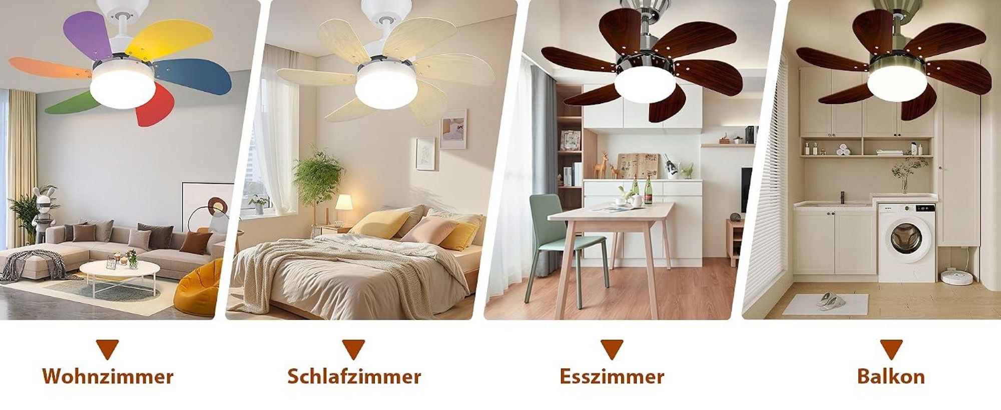 ZMH Stropný ventilátor LED s osvetlením farebné lopatky 6 lopatiek Ø75 cm tichý diaľkové ovládanie časovač pre obývačku spálňu
