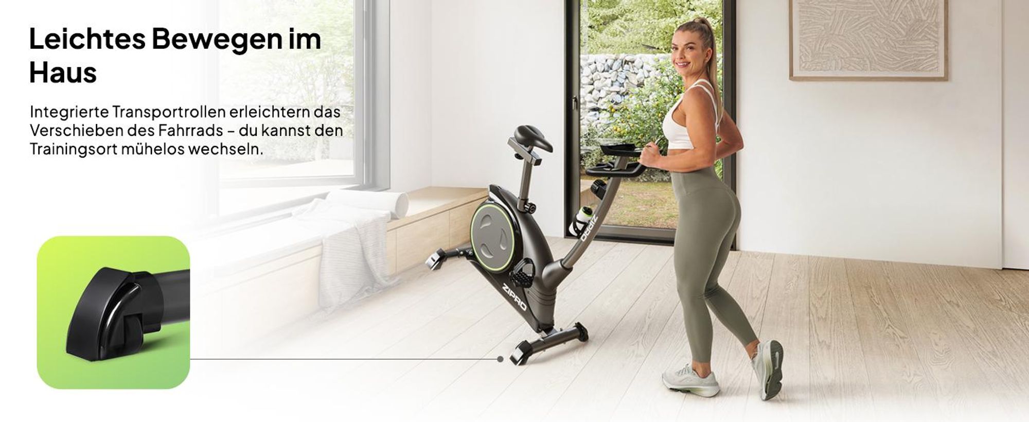 Zipro Heimtrainer Fahrrad Nitro – Magnetischer Hometrainer Ergometer für Zuhause Leises Fitnessbike mit Pulsmessung, Verstellbarem Sattel (H/V) & LCD