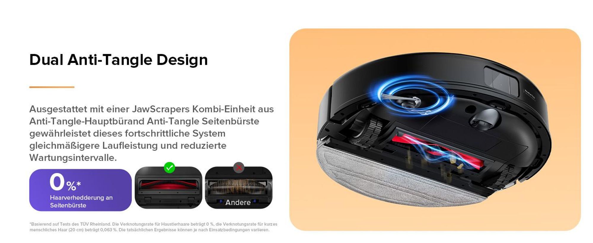 Roborock Q10 S5 Saugroboter mit Wischfunktion,10.000 Pa Staubsauger Roboter, Dual Anti-Tangle System, Auto Lifting Mopping, Ideal für Tierhaare,Schwaz