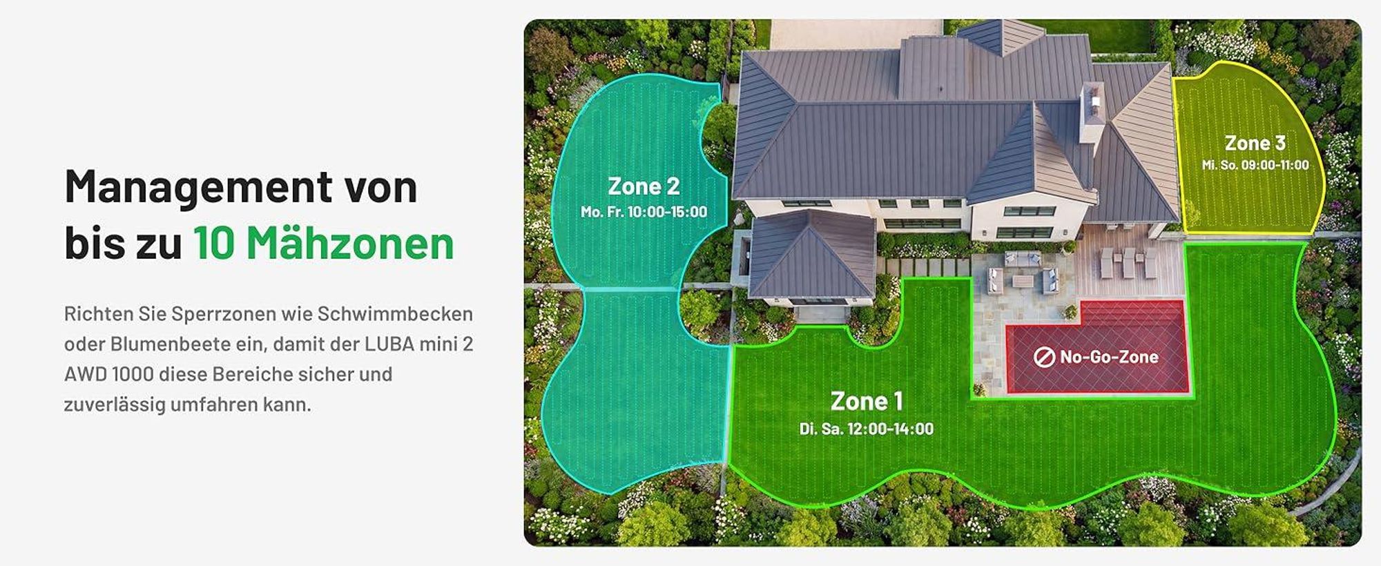Mähroboter Mammotion LUBA Mini 2 AWD 1000 mit Garage, Waschständer, ohne Kabel, bis 1000 m², Randmähen, DropMow, Auto-Kartierung, 4G-Modul, APP