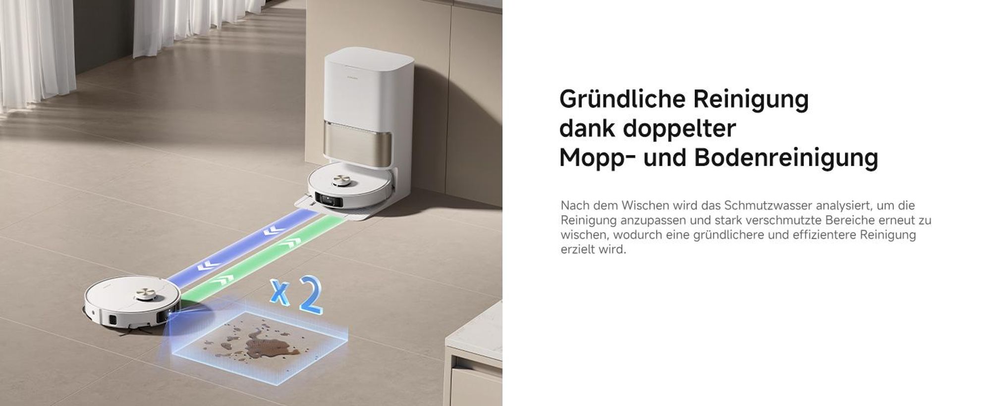 Dreame L50s Pro Ultra Saugroboter mit Wischfunktion,30KPa Saugkraft,100-tägige Selbstreinigung,Hitzereinigung,Eckreinigung und Entwirrungsbürste,Weiß