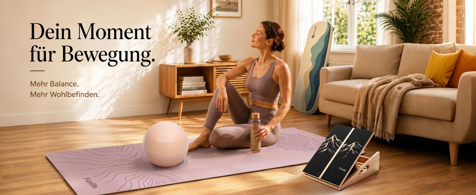 FunLife verbindet Pilates, Balance und Stretching für mehr Bewegung und Wohlbefinden zu Hause.