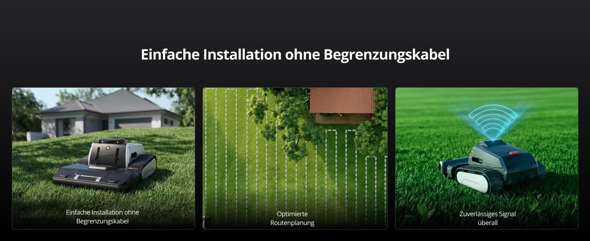 Mähroboter Lymow One Plus 5A 40cm/4000m² pro Tag, Kartierung bis zu 60.000m², ohne Begrenzungsdraht mit RTK-Cloud Techno