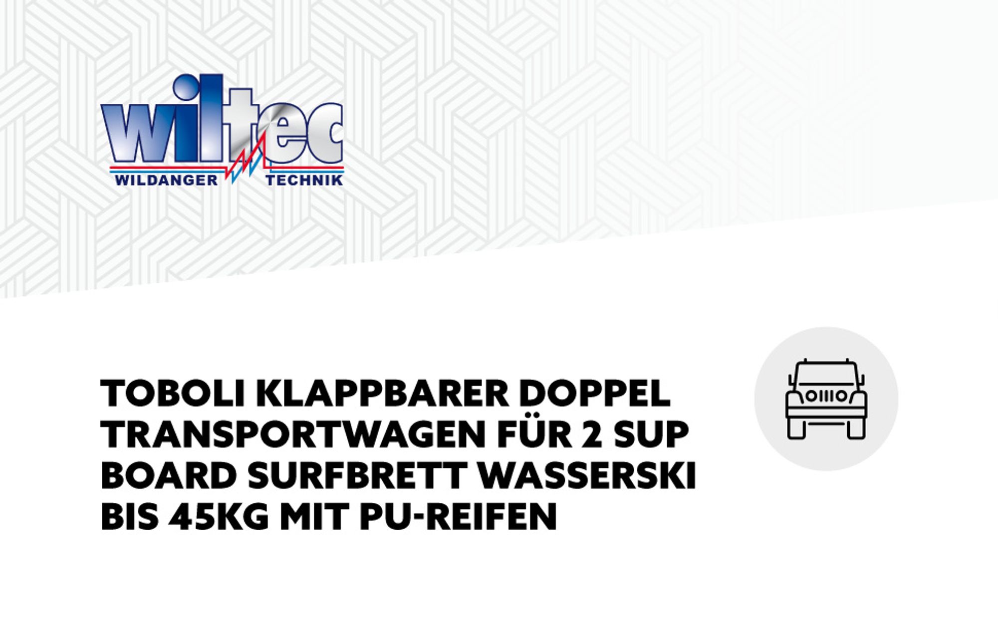 Toboli klappbarer Doppel Transportwagen bis 45 kg für SUP Board, Kanus und Kajaks, Surfwagen mit Polstern und abnehmbare PolyurethanRäder, geräumiger SUP-Wagen 48 x 63 x 36 cm, SUP-Trolley aus Aluminium