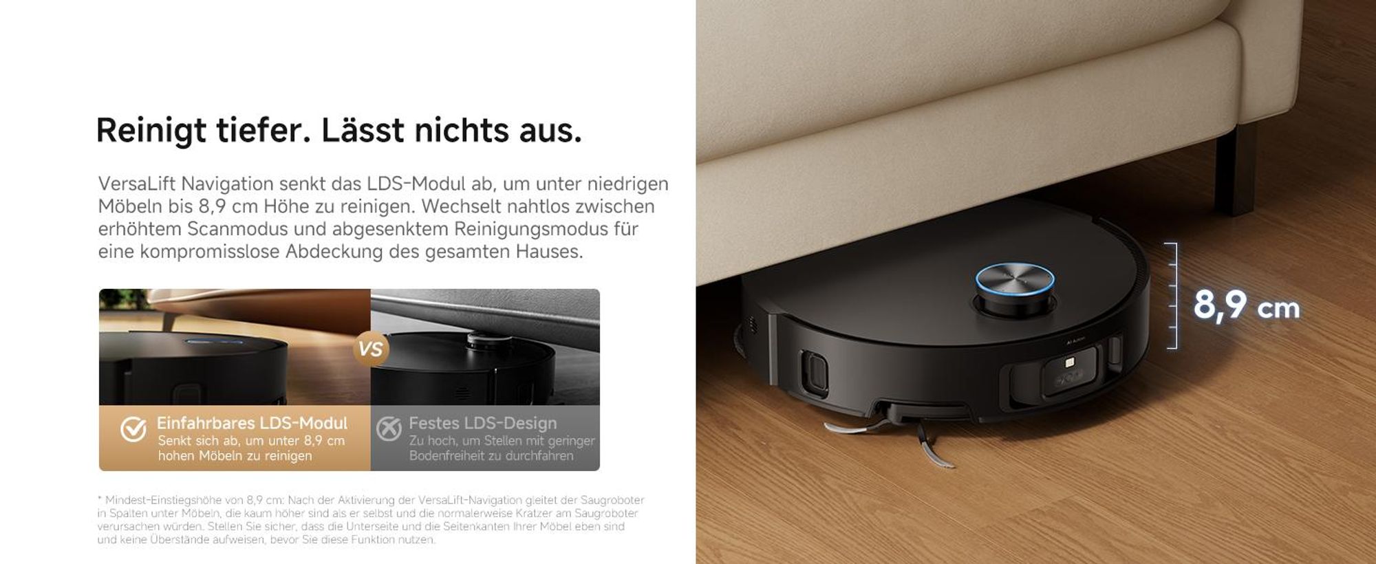Dreame L60 Ultra Saugroboter mit Wischfunktion,35KPa Saugkraft,KI-3D-ToF-Vision,100°C Selbstreinigung,Doppelflexarme,ausziehbare Seitenbürste,Autolift