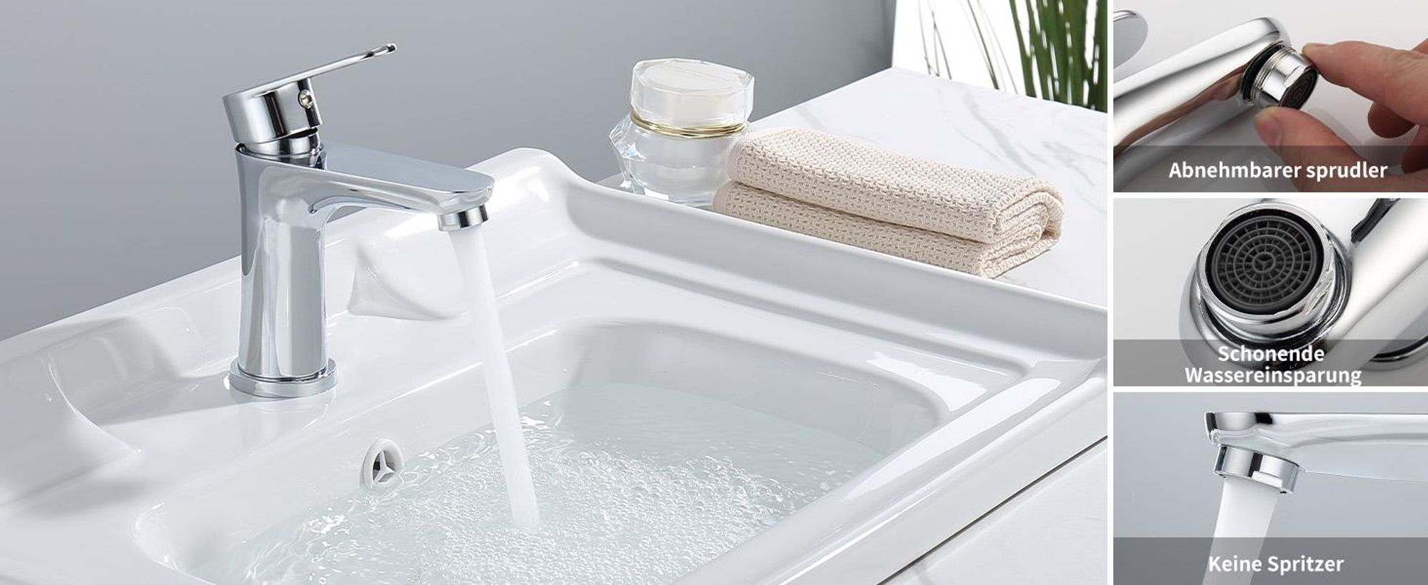 HOMELODY Wasserhahn Bad，Waschbecken Badarmatur，Mischbatterie aus Messing，Waschtischarmatur Einhandmischer für Badezimmer, Waschtisch Armaturen Spüle