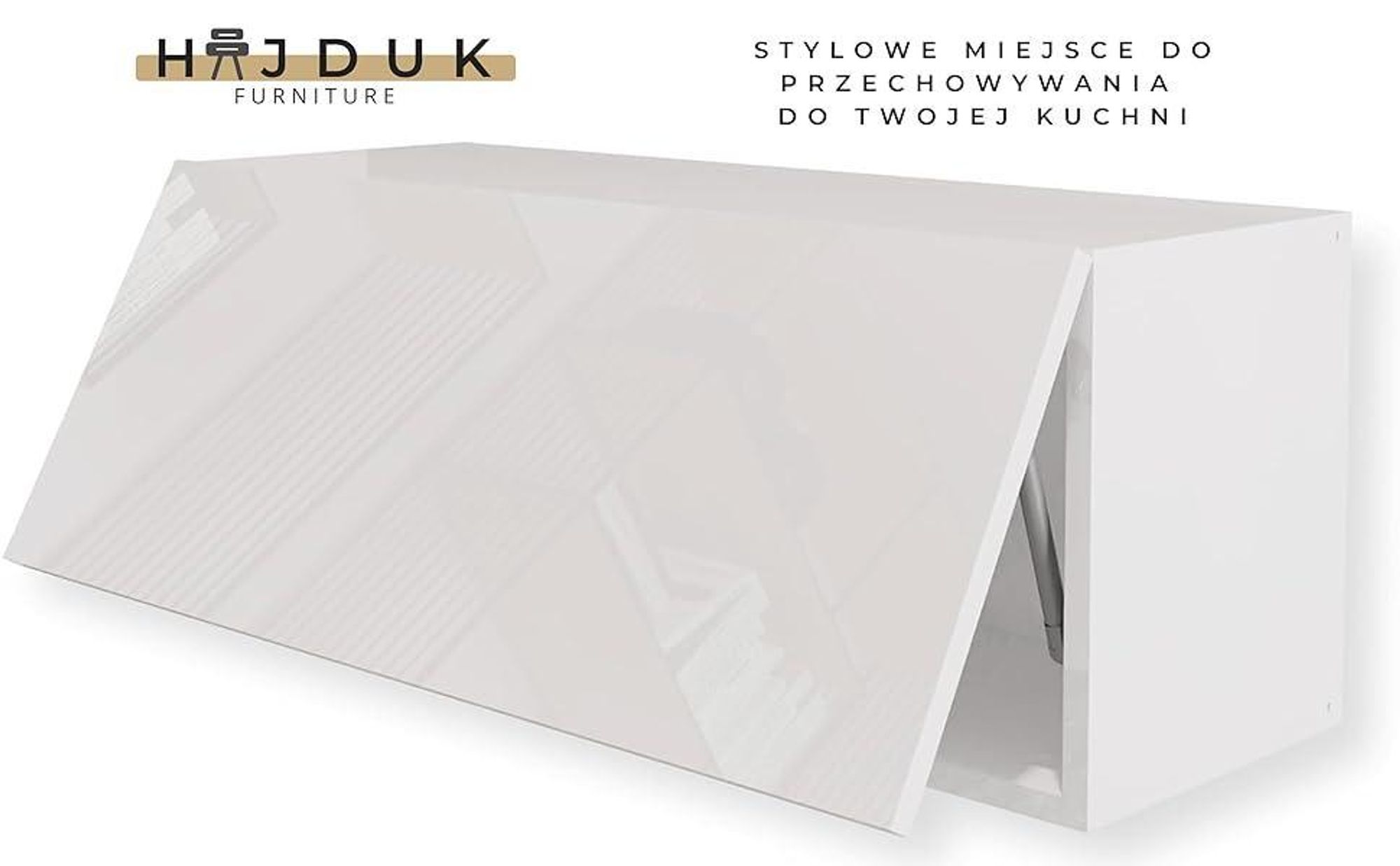 Nowoczesna Wisząca Szafka Kuchenna Wysoki Połysk Biała 90x35x32 cm Przestronna Szafka Ścienna do Kuchni z 1 Drzwiami Funkcja Push to Open
