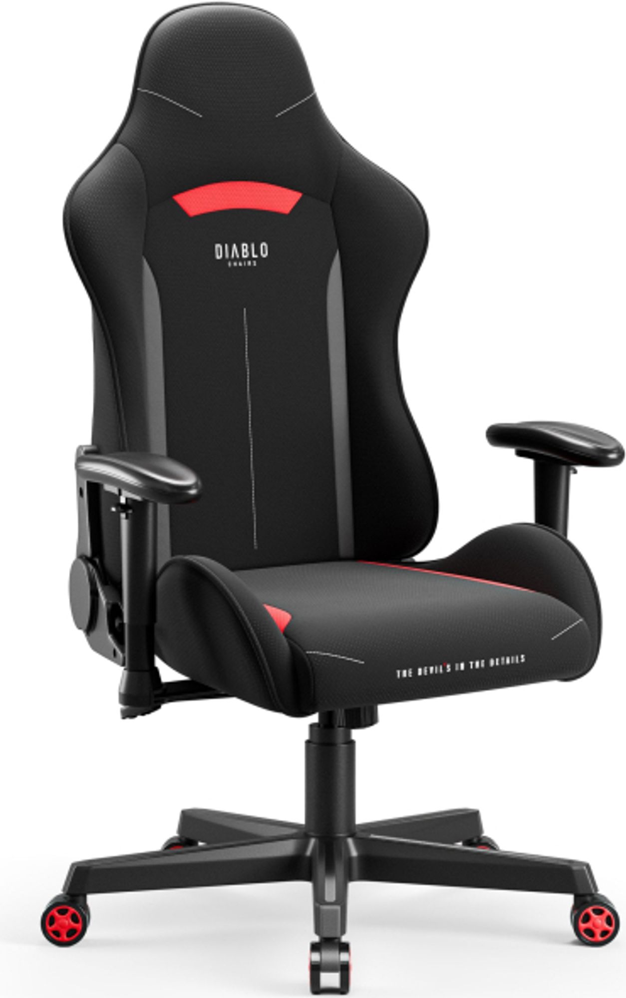 Diablo X-ST4RTER Gaming Stuhl Chair Bürostuhl Schreibtischstuhl PC Stuhl Ergonomisch Stoffbezug 2D Armlehnen Kippmechanismus