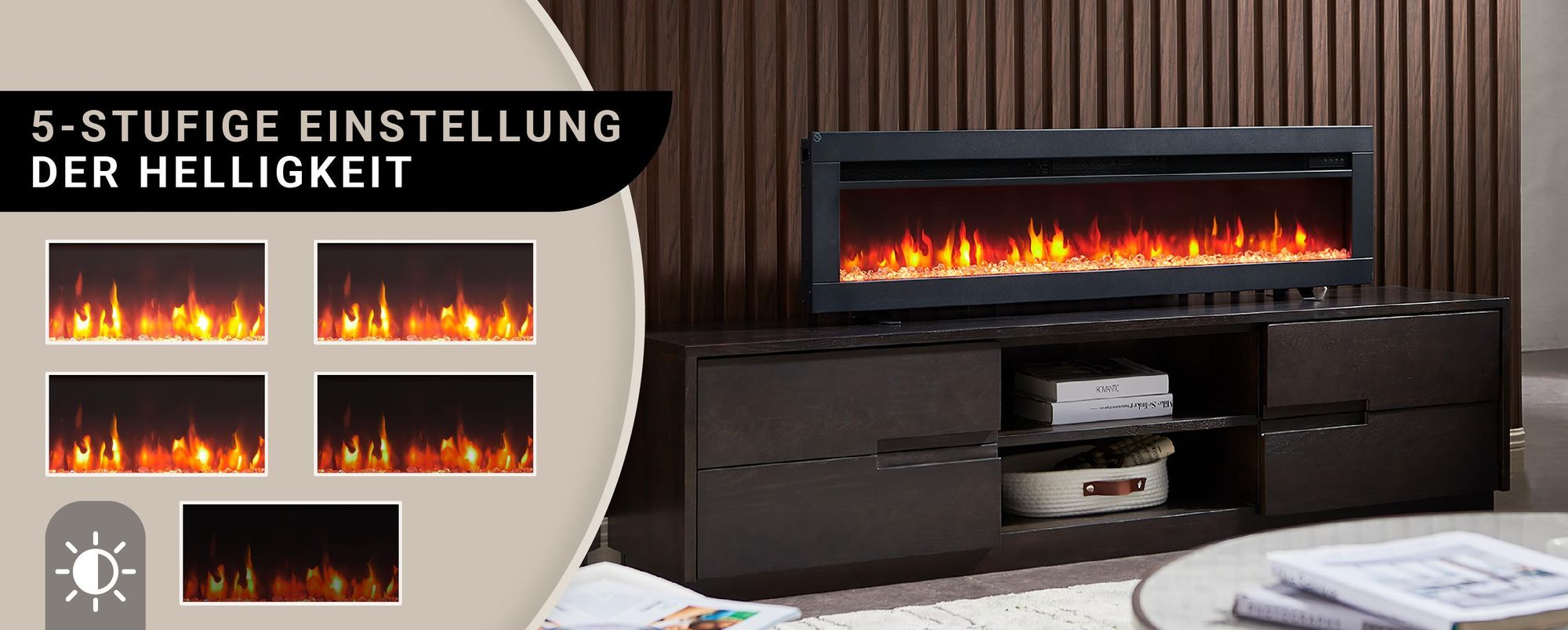 Elektrokamin BALDERIA Agnes 50 - 3in1 Stand-, Wand- oder Einbaukamin