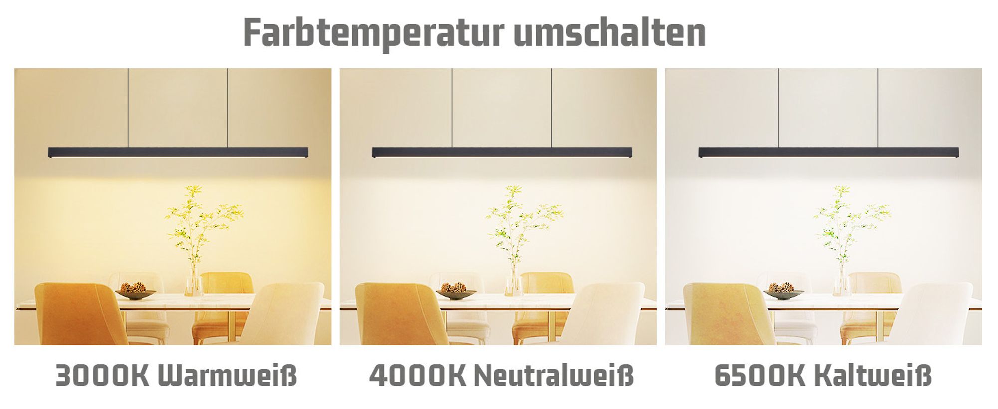 ZMH LED Pendelleuchte Esszimmer Hängelampe Dimmbar Esstisch Hängeleuchte Schwarz Fernbedienung 50W Pendellampe 148.5CM für Küche Schlafzimmer
