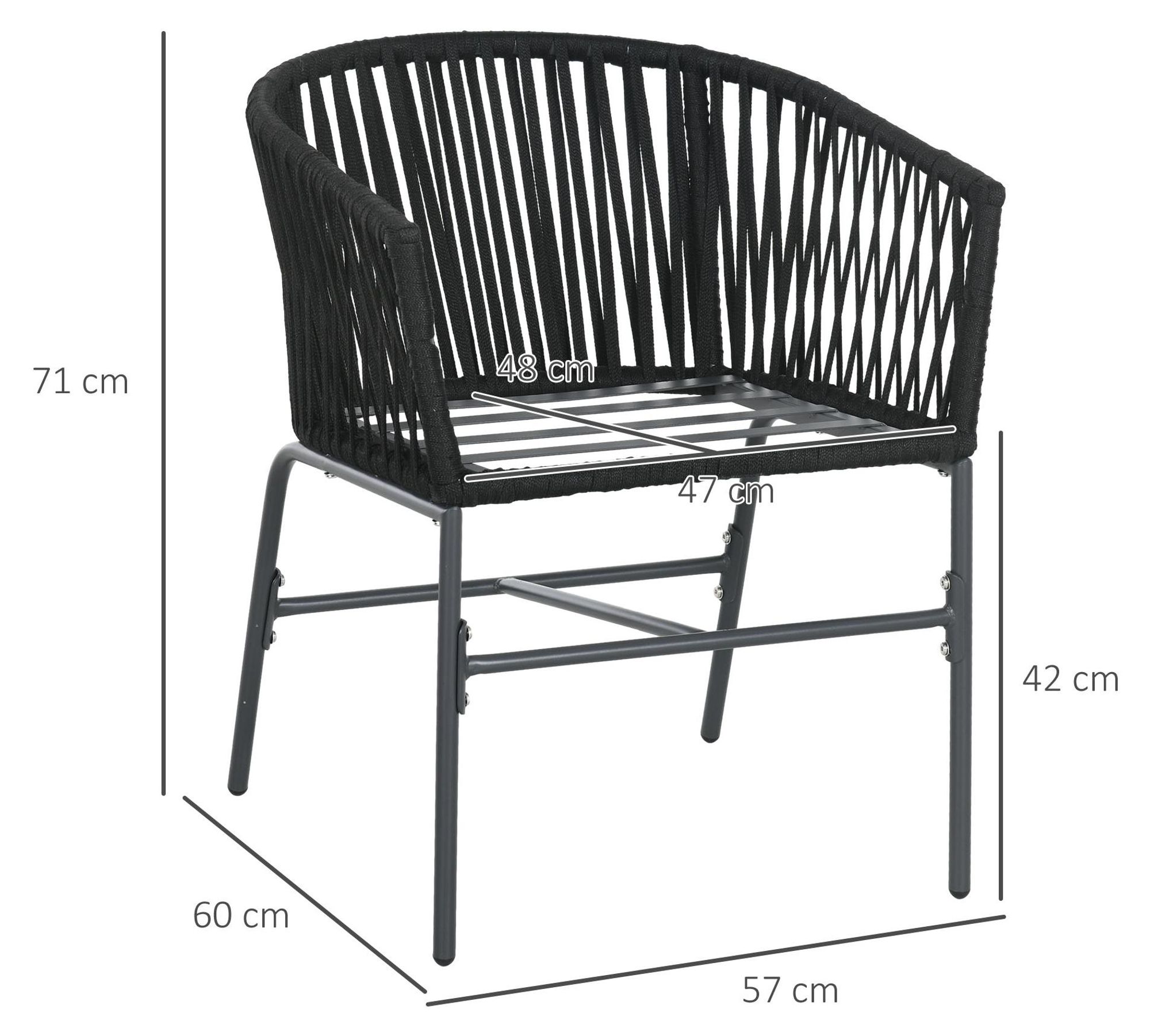 Set Geflecht schwarz Gartensessel