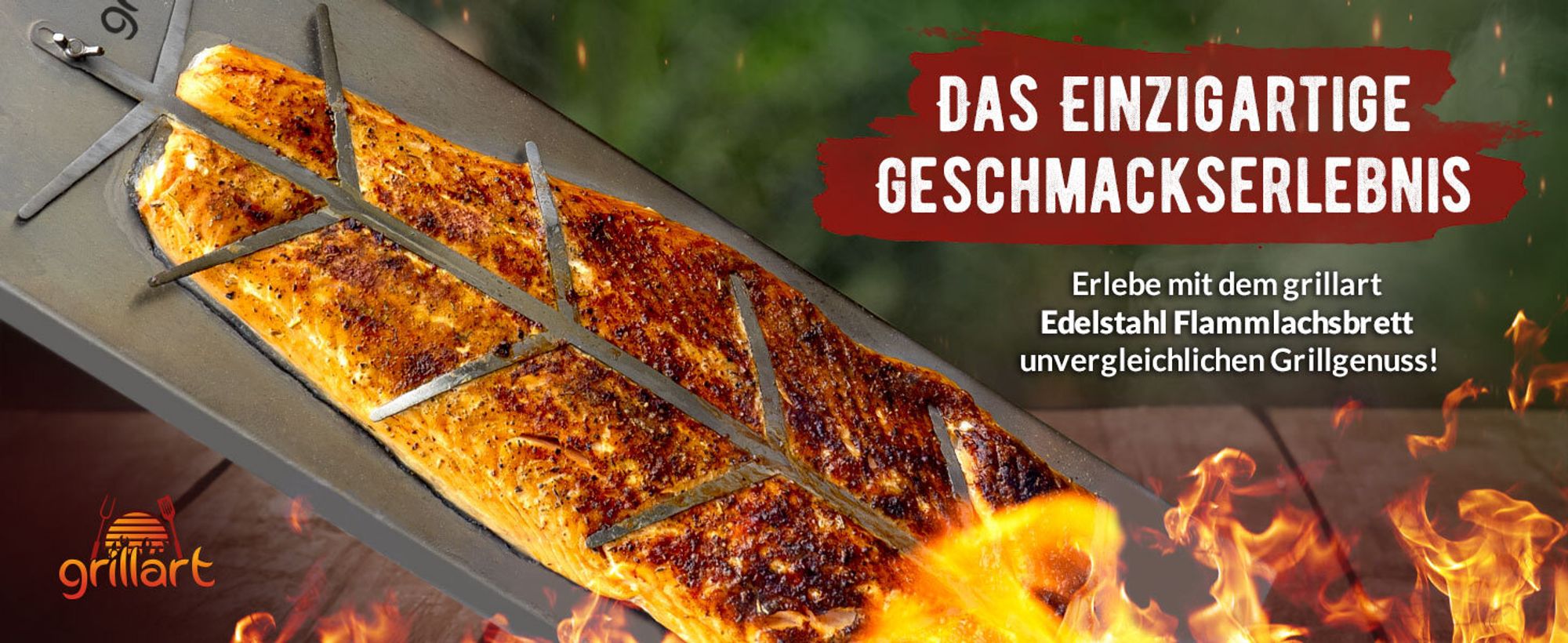 Premium Flammlachsbrett aus hochwertigem Edelstahl – 5-stufig verstellbar und um 180° drehbar